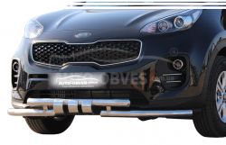 Bumper protection Kia Sportage 2019-2021 - type: model, with plates фото 0