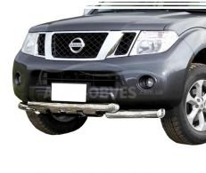 Защита бампера Nissan Pathfinder 2005-2010 - тип: модельная, с пластинами фото 0