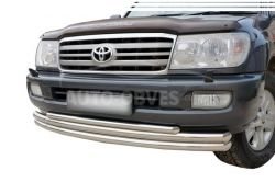 Защита переднего бампера Toyota Land Cruiser 100 - тип: тройной ус фото 0