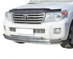 Toyota Land Cruiser 200 front bumper protection - type: triple mustache фото 0