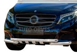 Защита бампера Mercedes Vito, V-class 2014-2022 - тип: модельная, с пластинами фото 0