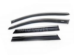 Window deflectors Nissan Qashqai 2014-2017 - type: with chrome molding фото 0