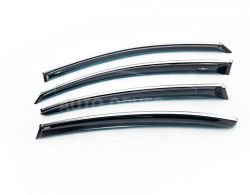 Wind deflectors Volkswagen Passat B6 - type: with chrome molding sd фото 0