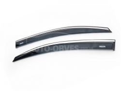 Window deflectors Volkswagen Caddy 2010-2015 - type: with chrome molding фото 0