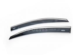 Window deflectors Volkswagen Caddy 2015-2020 - type: with chrome molding фото 0