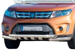 Bumper protection Suzuki Vitara 2015-... - type: model, with plates фото 0