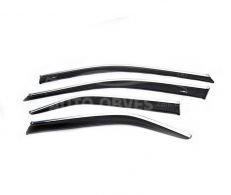 Wind deflectors Toyota Camry v50 2012-2015 - type: with chrome molding фото 0