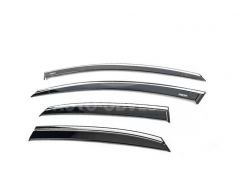 Window deflectors Kia Ceed 2018-... - type: 4 pcs with chrome strip фото 0