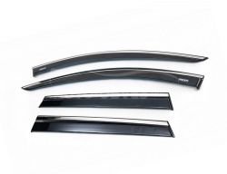 Window deflectors Renault Duster 2018-... - type: with chrome 4 pcs фото 0