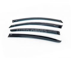Wind deflectors Nissan X-Trail t32 2014-2017 - type: with chrome molding фото 0