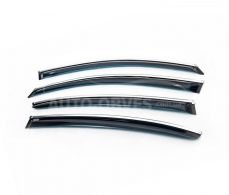 Wind deflectors Toyota Avensis 2008-2014 - type: with chrome molding фото 0
