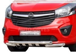 Захист бампера Opel Vivaro 2015-2019 - тип: модельний, з пластинами фото 0