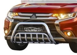 Bull bar Mitsubishi Outlander 2015-2020 - type: double фото 0