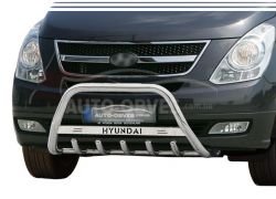 Кенгурятник Hyundai H1 2018-... - тип: с логотипом фото 0