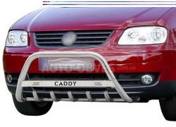 Bull bar Volkswagen Caddy 2004-2010 - type: with logo фото 0