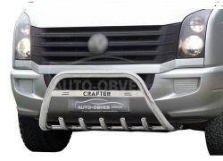Bull bar Volkswagen Crafter 2011-2016 - type: with logo фото 0