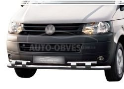 Защита бампера Volkswagen T5 2010-2015 Caravelle, Multivan, Transporter - тип: модельная с пластинами фото 0
