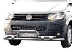 Bumper protection Volkswagen T5 2010-2015 Caravelle, Multivan, Transporter - type: model with plates фото 0