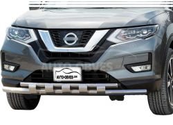 Захист бампера Nissan Rogue 2013-2020 - тип: модельний з пластинами фото 0