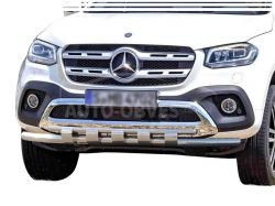 Захист бампера Mercedes X class 2017-... - тип: модельний з пластинами фото 0