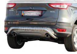 Защита заднего бампера Ford Kuga 2013-2016 - тип: П-образная, вариант 2 фото 0