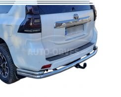 Rear bumper protection Toyota Prado 150 FL 2020-... - type: pipe with corners, for towbar фото 0