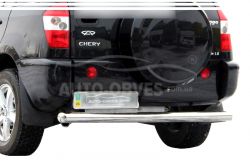 Chery Tiggo rear bumper protection - type: single pipe фото 0
