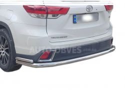 Toyota Highlander rear bumper protection - type: with additional corners фото 0
