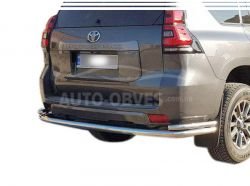 Rear bumper protection Toyota Prado 150 2018-...- type: pipe with corners фото 0