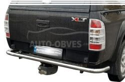 Rear bumper protection Ford Ranger 2009-2011 - type: pipe with corners фото 0