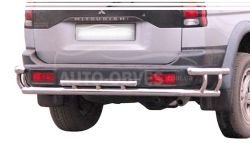 Захист заднього бампера Mitsubishi Pajero Sport 1997-2008 - тип: на стійках фото 0