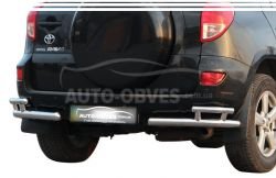 Toyota Rav4 rear bumper protection - type: double corners фото 0