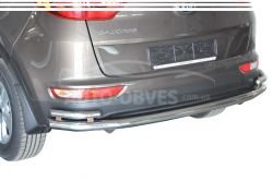 Rear bumper protection Kia Sportage IV - type: pipe with corners фото 0