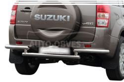 Защита заднего бампера Suzuki Grand Vitara - тип: с дополнительными углами фото 0