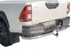 Защита заднего бампера Toyota Hilux 2020-... - тип: углы одинарные фото 0