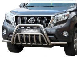 Защита переднего бампера Toyota Prado 2014-2018 -тип: двойной усиленный с усами фото 0