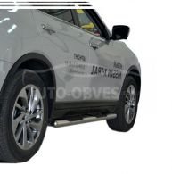 Боковые трубы с накладками Nissan X-Trail 2014-2017 Ø:60 мм фото 0