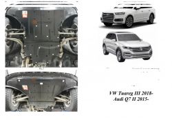 Engine and starter protection Volkswagen Touareg 2018-... mod. V-3.0TDI; automatic transmission, 4x4 фото 0