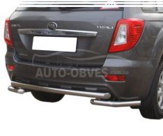 Rear bumper protection Lifan X60 - type: pipe with corners фото 0