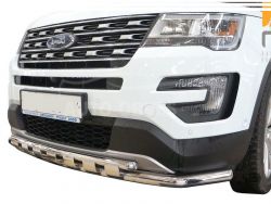 Bumper protection Ford Explorer 2016-2018 - type: model with plates фото 0