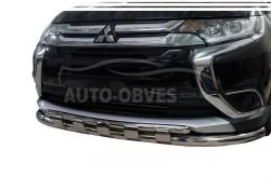 Захист бампера Mitsubishi Outlander 2015-2020 - тип: модельний з пластинами фото 0