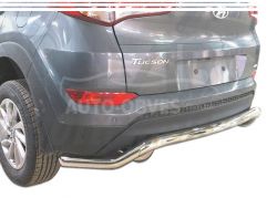 Защита заднего бампера Hyundai Tucson 2015-2019 - тип: изогнутый ус фото 0