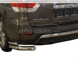 Rear bumper protection Nissan Pathfinder 2015-... - type: double corners фото 0