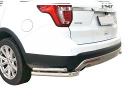 Rear bumper protection Ford Explorer 2016-2018 - type: double corners фото 0