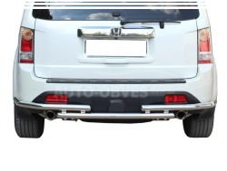 Honda Pilot rear bumper protection - type: pipe with corners фото 0