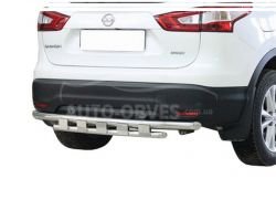 Nissan Qashqai rear bumper protection - type: pipe with corners фото 0