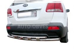 Rear bumper protection Kia Sorento 2010-2012 - type: pipe with corners фото 0