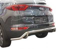 Rear bumper protection Kia Sportage IV - type: curved фото 0