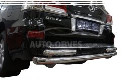 Rear bumper protection Lexus LX570 2015-... - type: pipe with corners фото 0