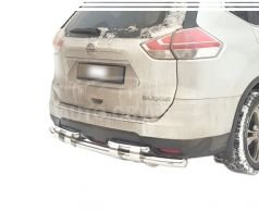 Bumper protection Nissan Rogue 2013-2020 - type: on plates, without parking sensors фото 0